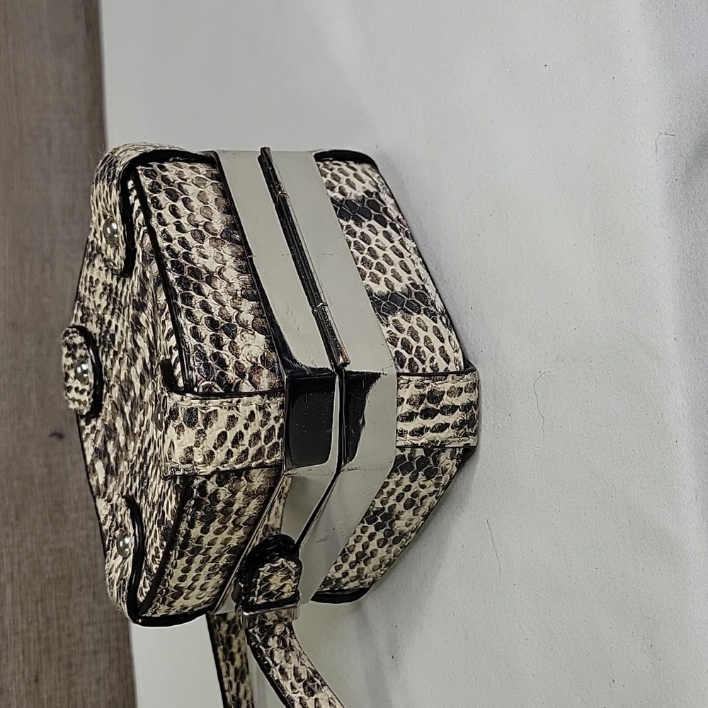 Talbots Python Leather Box Frame Kisslock Crossbo… - image 6